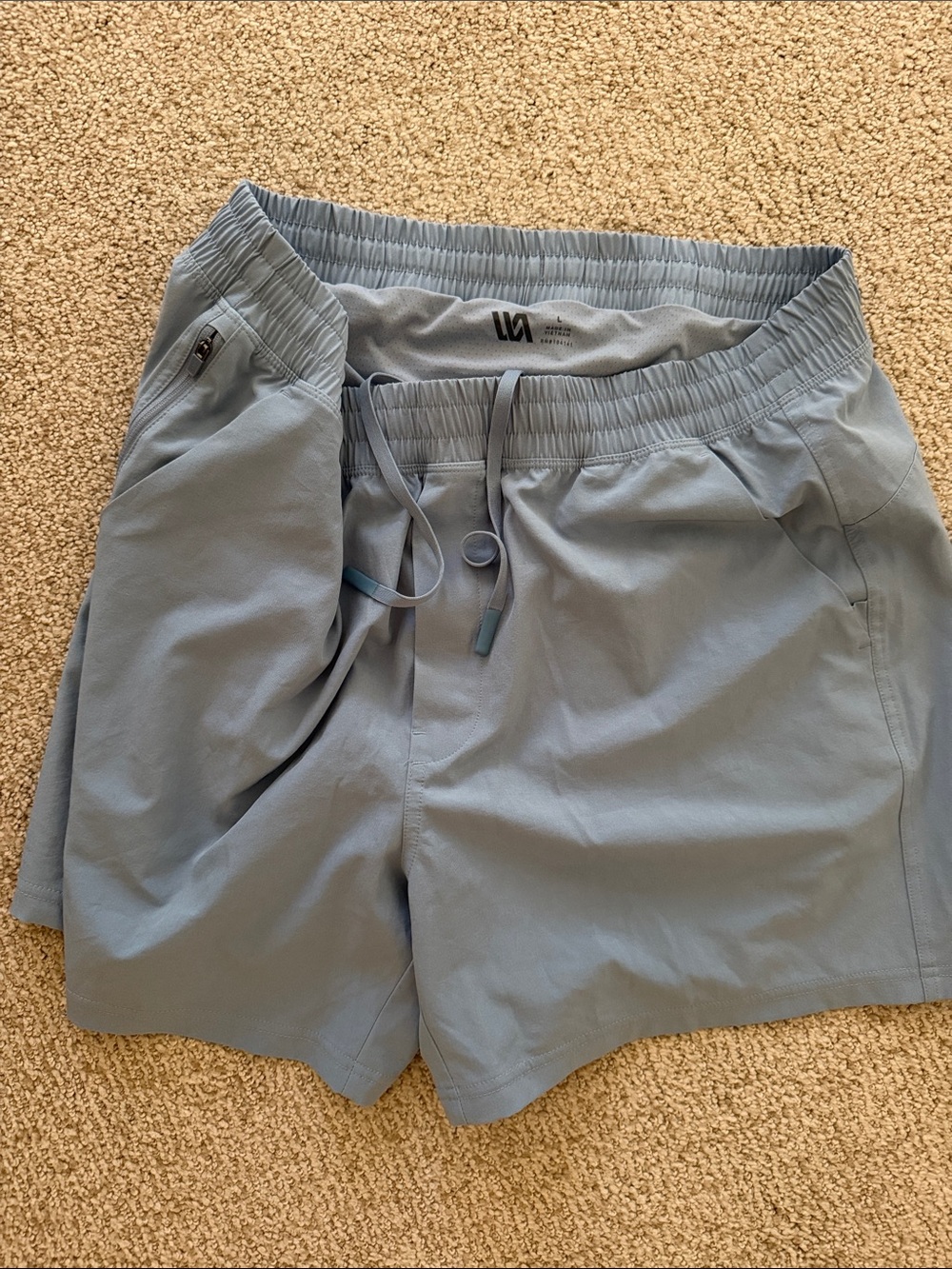Men's VRST Pale Blue / Baby Blue / Light Slate Blue Athletic Drawstring Shorts